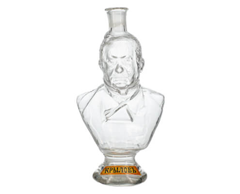 Фигурная бутылка «Бюст И. А. Крылова». Российская империя. XIX - XX век.